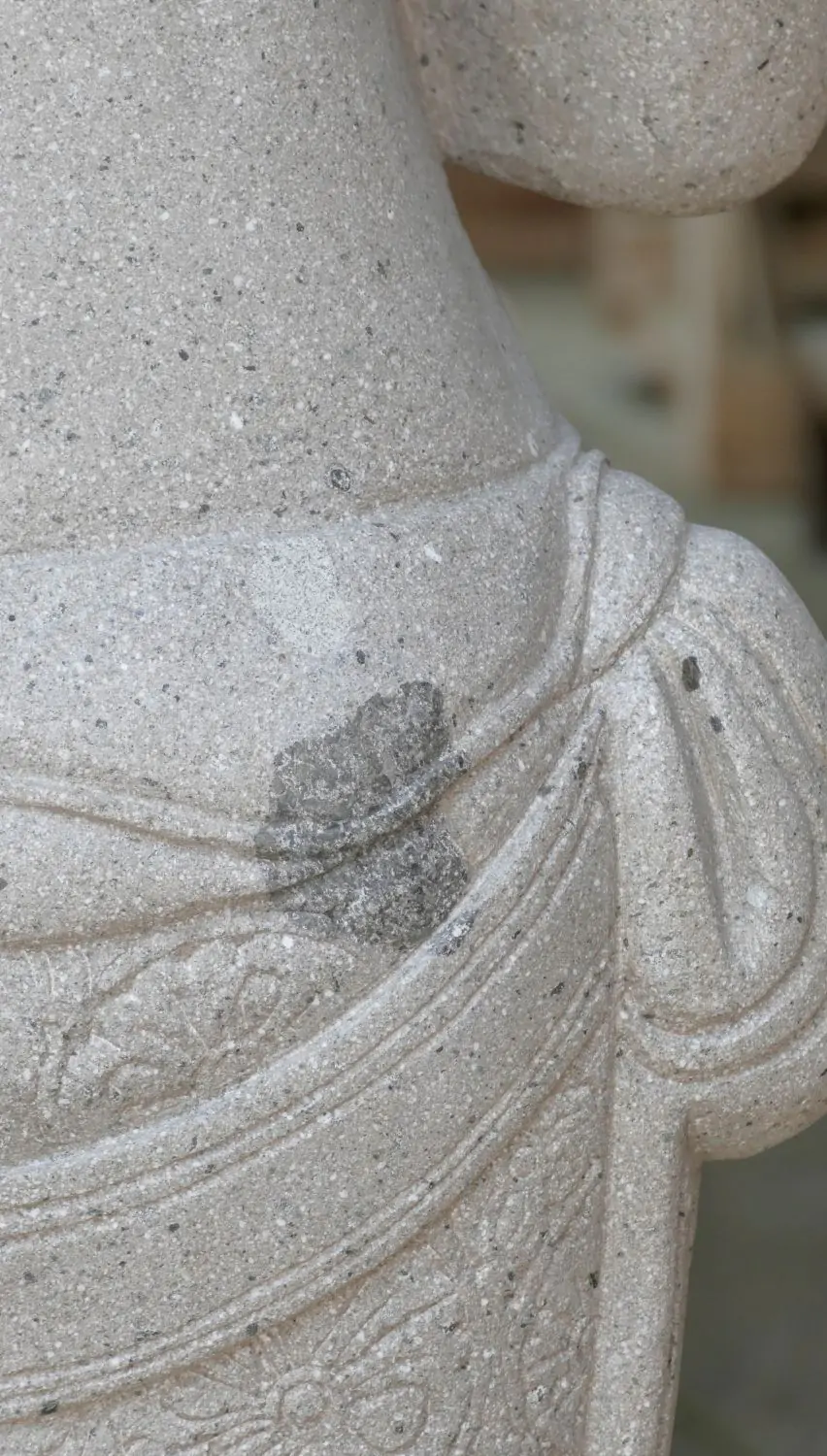  Product image 6 of the product “Standing Dewi Sri, position greetings turning the wheel , 173 cm high riverstone grey ”